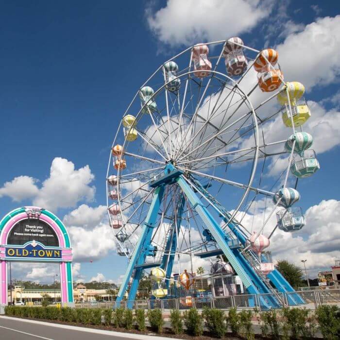 explore Orlando's 's attractions Kissimmee area Old Town ferris wheel