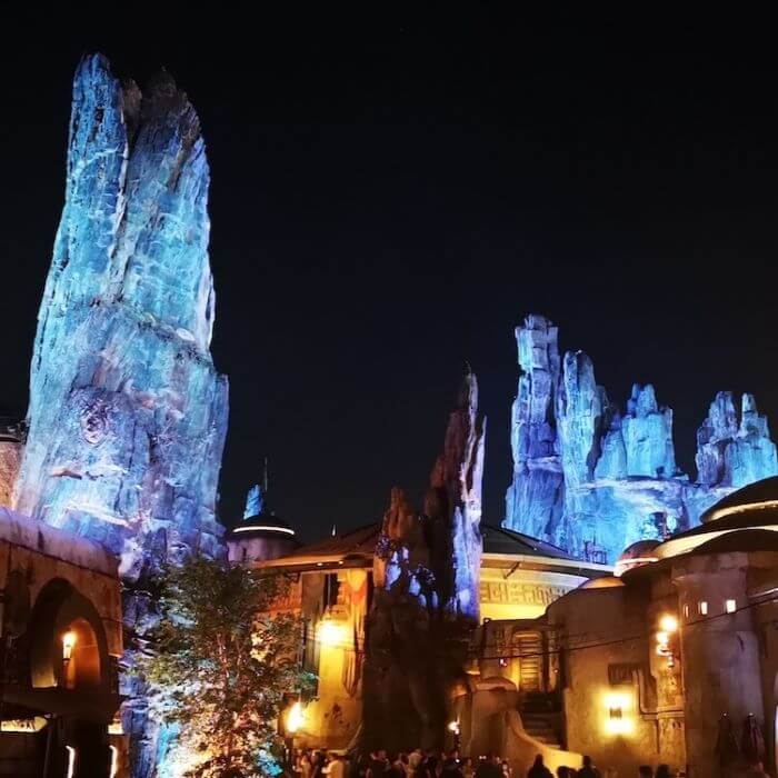 explore Orlando's attractions Disney World Star Wars Galaxy's Edge at night